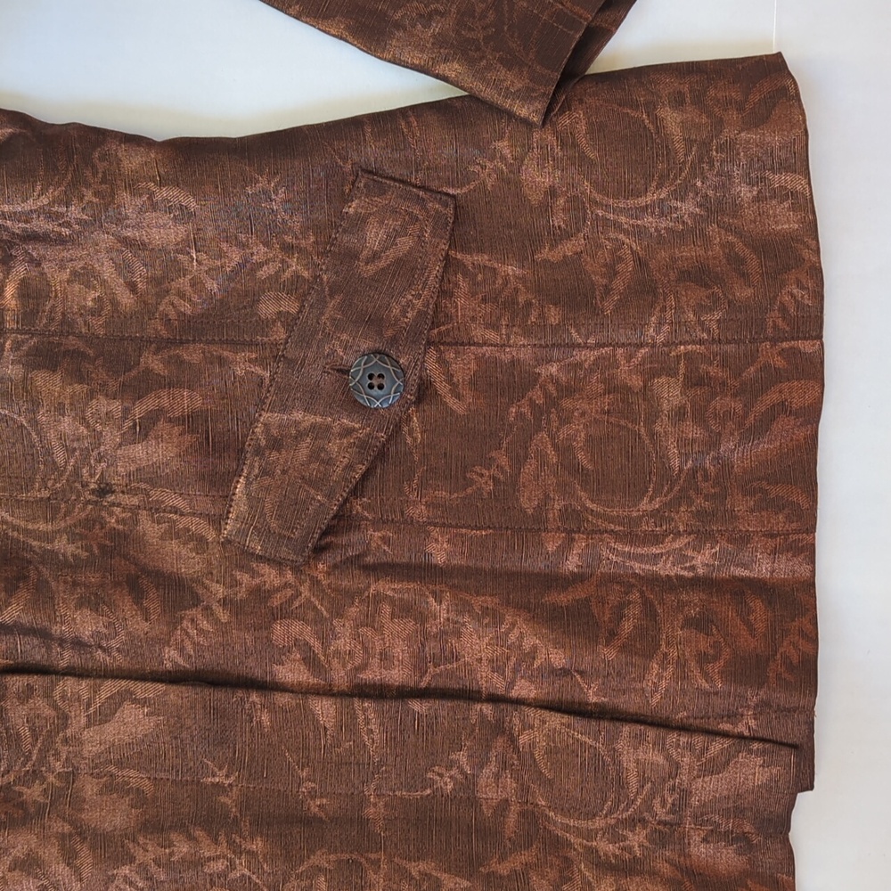 Chico's Silk Linen Shimmery Floral Lined Blazer Small Chico's 0 Metallic Bronze - Picture 9 of 14